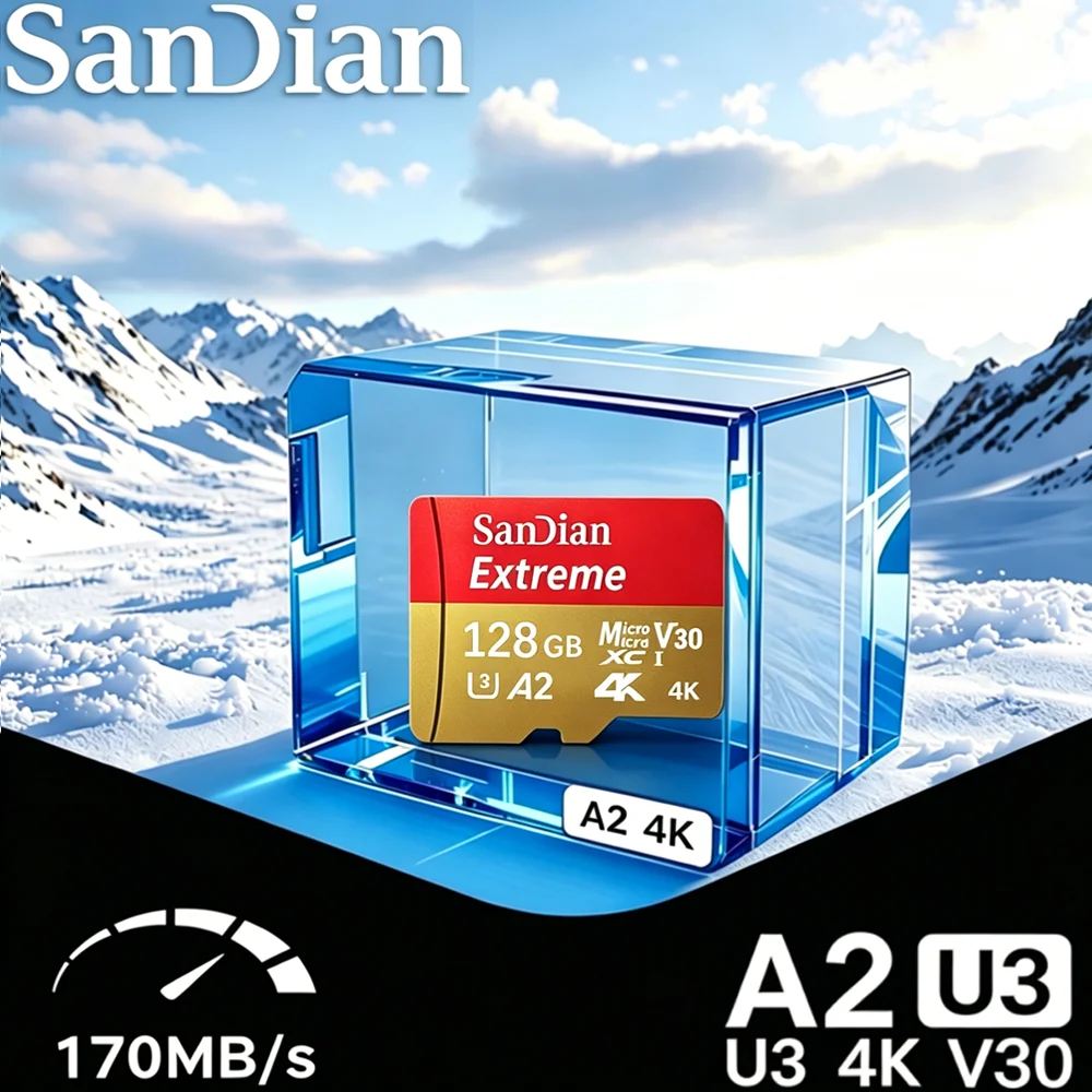 Action Camera Micro Sd Card 128Gb V30 - High Speed Micro TF SD Card