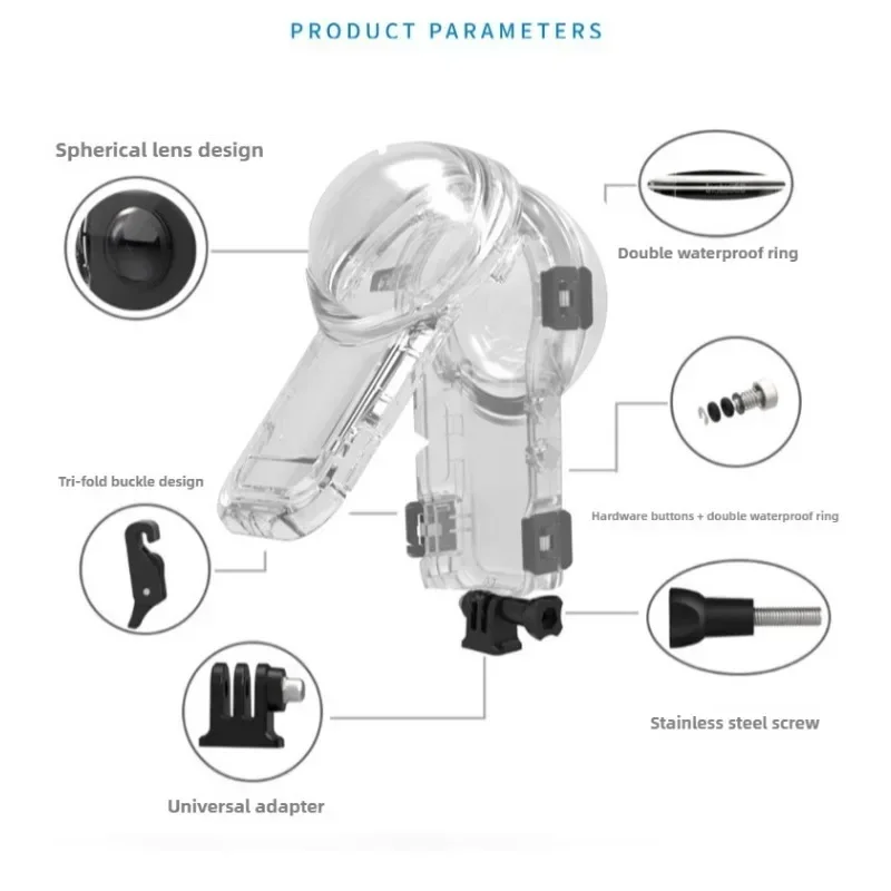 60M Waterproof Case for Insta3 - Action Camera Diving Case Underwater 60M ulasan dan harga